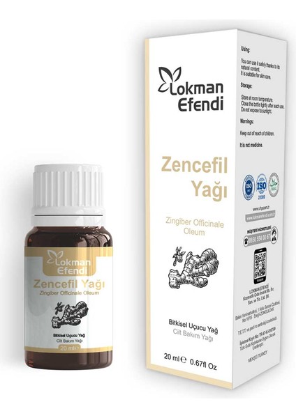 Lokman Efendi Zencefil Yağı 20 cc