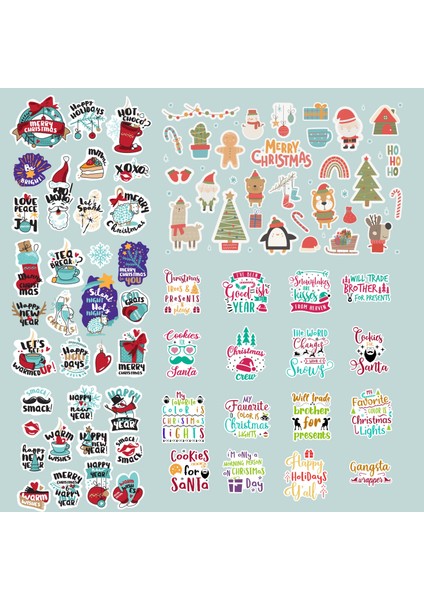 Sticker Master 100 Adet Yılbaşı Christmas Graffiti Jdm Araba Stickers Motor Bisiklet Laptop Sticker Etiket Çıkartma Oto Motor Pc Etiket