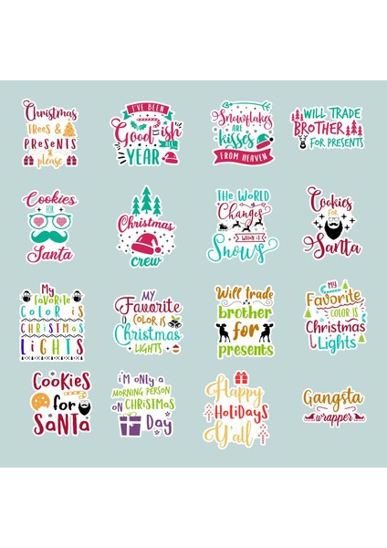 Sticker Master 100 Adet Yılbaşı Christmas Graffiti Jdm Araba Stickers Motor Bisiklet Laptop Sticker Etiket Çıkartma Oto Motor Pc Etiket