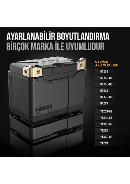 Nlp5 12V 2AH. 26WH Li-Ion Motosiklet Aküsü Cca 250A LIFEP04