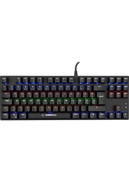 KB-R17 Raptor Black USB 6 Color Blue Switch Lc Layout Gaming Mechanical Keyboard