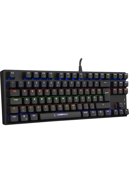 KB-R17 Raptor Black USB 6 Color Blue Switch Lc Layout Gaming Mechanical Keyboard