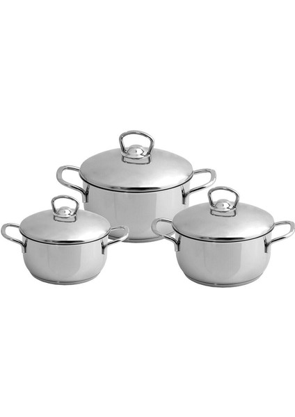 Sole 3lü Çelik Tencere Seti 16CM-18CM-20CM