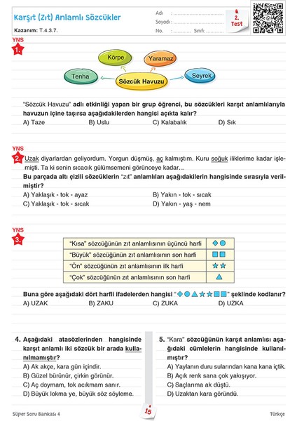 Koza Karaca Yayınları 4. Sınıf Süper Soru Bankası (Tüm Dersler)