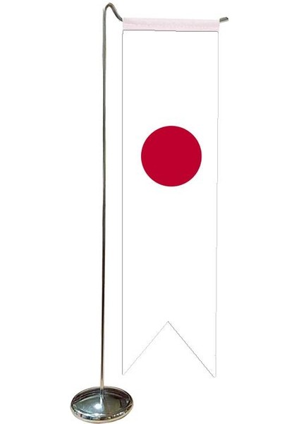 Masaüstü Kırlangıç Japonya Bayrağı + Krom L Direk Masa Bayrak Seti