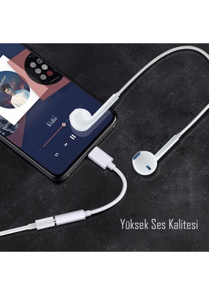 Type-C To Aux Dönüştürücü Aparat Samsung Huawei Xaomi Oppo Uyumlu Ses ve Müzik 3.5mm Aux Otg Kablo