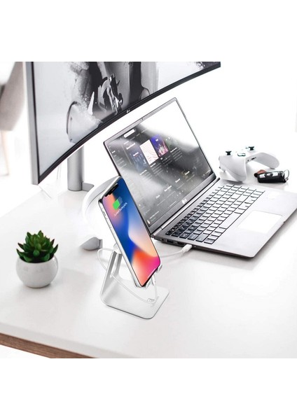 Ayarlanabilir Cep Telefonu Standı - Beyaz (Yurt Dışından)