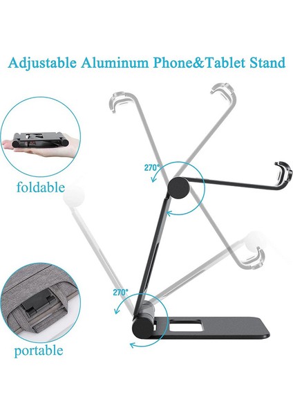 Katlanabilir Tablet Standı - Siyah (Yurt Dışından)