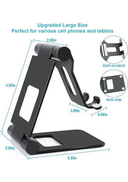 Katlanabilir Tablet Standı - Siyah (Yurt Dışından)