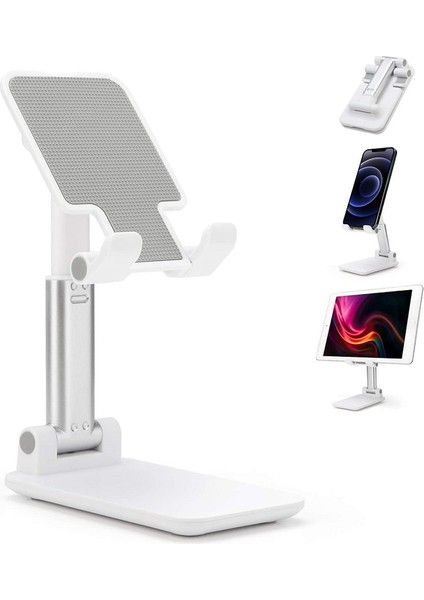 Ayarlanabilir Cep Telefonu Standı - Beyaz (Yurt Dışından)