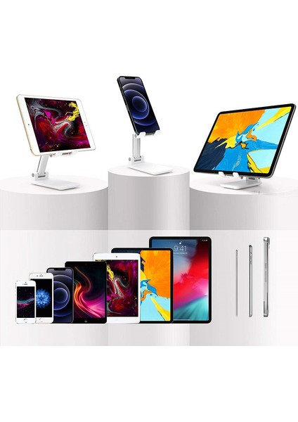 Ayarlanabilir Cep Telefonu Standı - Beyaz (Yurt Dışından)