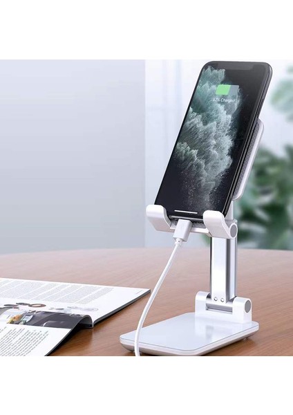 Ayarlanabilir Cep Telefonu Standı - Beyaz (Yurt Dışından)
