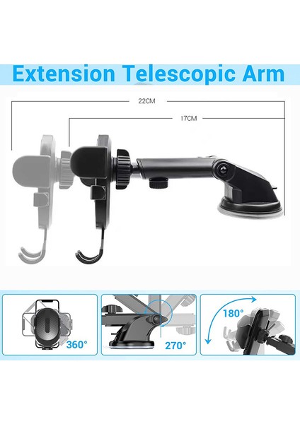 Araba Için Cep Telefonu Tutucu Eller Serbest Pano Ön Cam Hava Firar Araç Telefonu Tutucu Montaj Tüm Cep Telefonları Için Fit (Yurt Dışından)