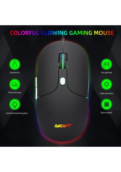 Pc Rgb Arkadan Aydınlatmalı Oyun Fare 6 Düğme Ayarlanabilir Gamer Fareler (Yurt Dışından)