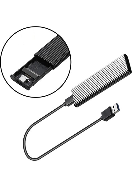 Ngff M.2 Sata SSD USB 3.0 Harici Alüminyum Muhafaza Kılıfı B / B + M Key Gümüş (Yurt Dışından)
