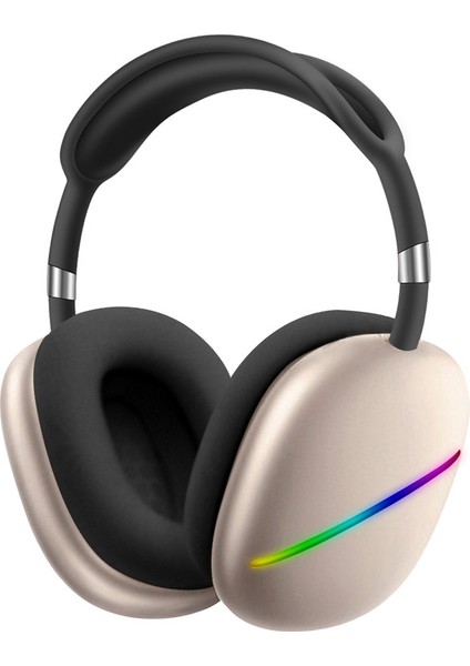 Mıc ile MAX10 Rgb Bluetooth Müzik Kulaklık (Mavi)(Yurt Dışından)