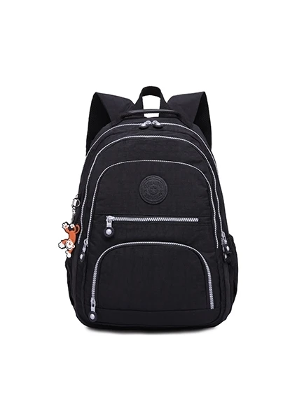 Sırt Çantaları Okul Sırt Çantası Laptop Bagpack Seyahat Çantası, Boyutu: 31X14X42 cm (T0989 Siyah)