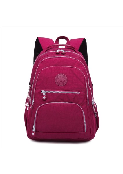 Sırt Çantaları Okul Sırt Çantası Laptop Bagpack Seyahat Çantası, Boyutu: 31X14X42 cm (T0989 Burgundy)