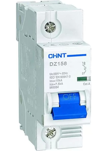 DZ158 Serisi 1X100A C Tipi Otomatik Sigorta 10KA 158087