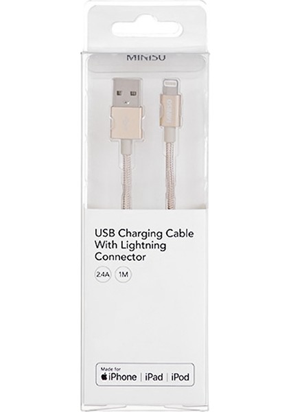 Miniso USB Şarj Kablosu 2.4 A Gold
