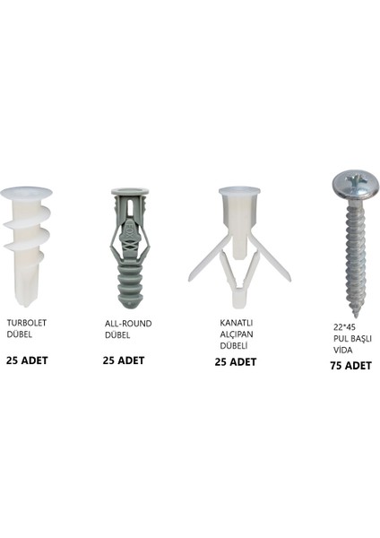 Vida Dübel Montaj Seti 200 Parça