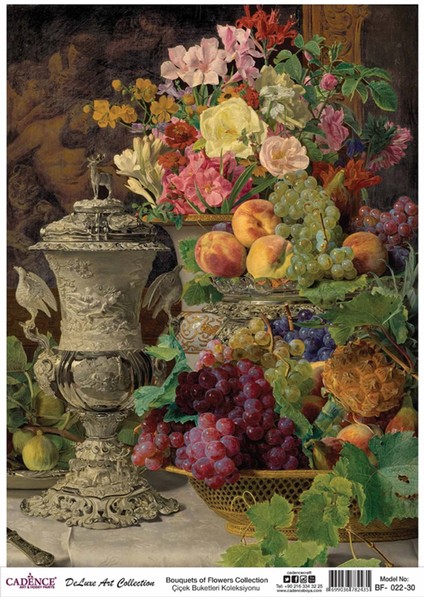 Bf 22 Çiçek Serisi Pirinç Dekopaj 30 x 42 cm