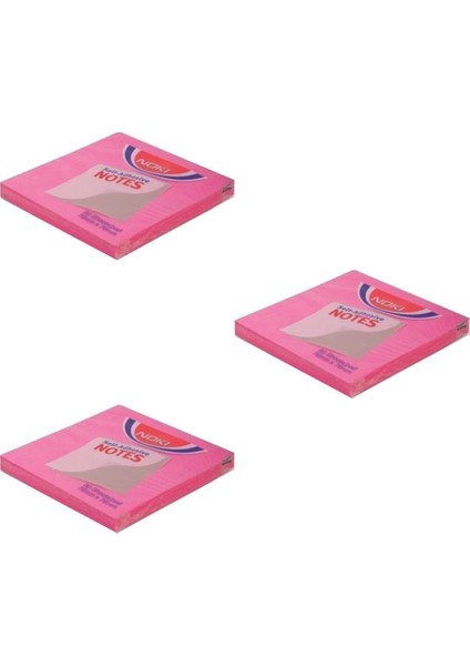 Memo Yapışkanlı Not Kağıdı 75 x 75 mm 100 Yaprak Pembe 3'lü