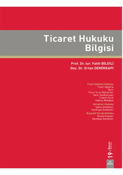 Ticaret Hukuku Bilgisi - Fatih Bilgili