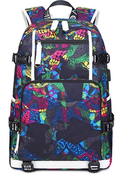 Puluzpuluz 6101-5 Su Geçirmez Baskılı Sırt Çantası Baskı Rengi (Yurt Dışından)