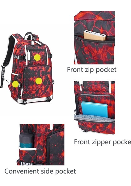 Puluz 6101-5 Su Geçirmez Baskılı Sırt Çantası Geometrik Kırmızı (Yurt Dışından) fırsatları