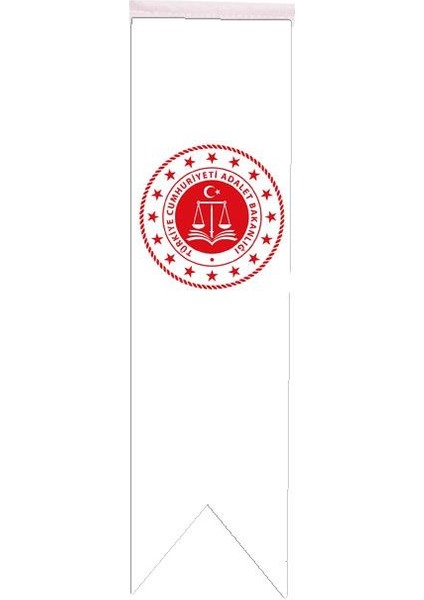 Masaüstü Kırlangıç Çift Taraflı Saten Kumaş Adalet Bakanlığı Bayrağı 8 x 30 cm