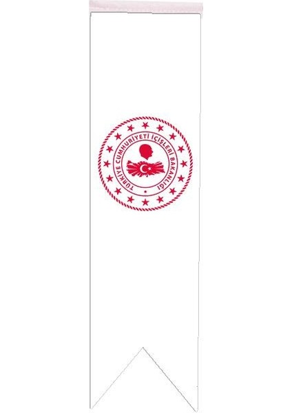 Masaüstü Kırlangıç Çift Taraflı Saten Kumaş Içişleri Bakanlığı Bayrağı 8 x 30 cm