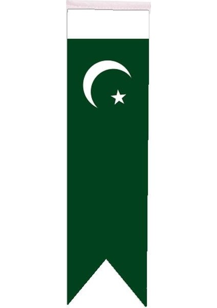 Masa Üstü Kırlangıç Pakistan Bayrağı - 8 x 30 cm Çift Taraflı Saten Kumaş