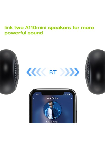 A110MINI Tws Mini Bluetooth Hoparlör Tf Kart Yuvası (Kırmızı)