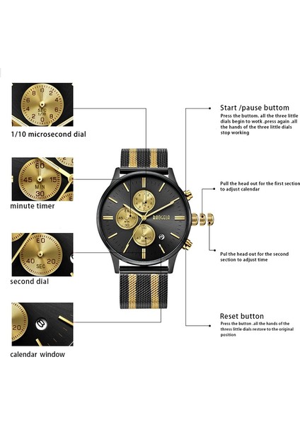1611 Küçük Üç Pin Aydınlık Chronograph Takvim Kuvars Izle Erkekler Için (Gümüş ve Beyaz Altın)(Yurt Dışından)