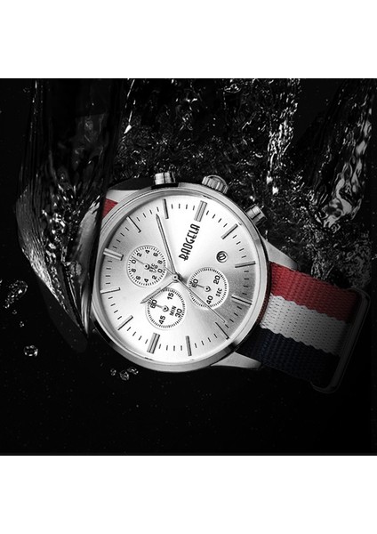 1611 Küçük Üç Pin Aydınlık Chronograph Takvim Kuvars Izle Erkekler Için (Gümüş ve Beyaz Altın)(Yurt Dışından)