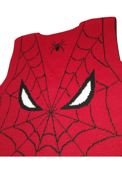 Erkek Çocuk Örümcek Desenli Triko Yelek fırsatları