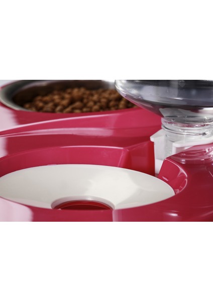 Hazneli Çelik Taslı Kedi-Köpek Mama ve Su Kabı Seti 500 ml Turkuaz