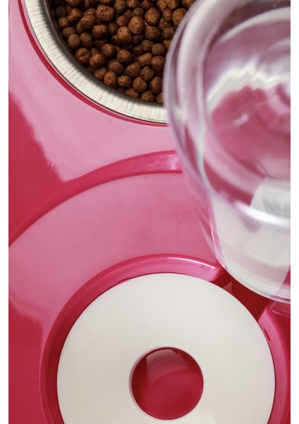 Miapet Hazneli Çelik Taslı Kedi-Köpek Mama ve Su Kabı Seti 1000 ml Açık Pembe indirimleri