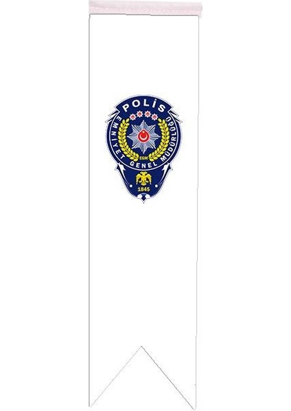 Masaüstü Kırlangıç Polis Arması Bayrağı Çift Taraflı Saten Kumaş 8 x 30 cm
