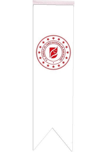 Masaüstü Kırlangıç Enerji Bakanlığı Bayrağı Çift Taraflı Saten Kumaş 8 x 30 cm