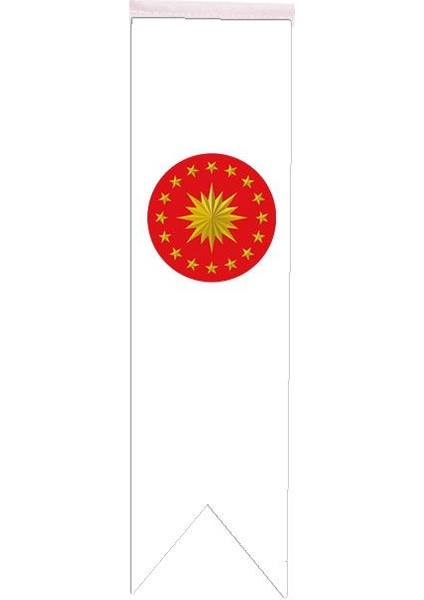 Masaüstü Kırlangıç Cumhurbaşkanlığı Bayrağı Çift Taraflı Saten Kumaş 8 x 30 cm