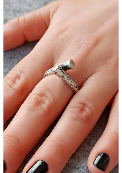 Antik Gümüş Kaplama Totem Şekilli El Yapımı Ayarlanabilir Yüzük fiyatları