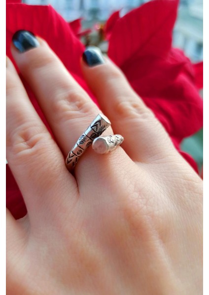 Antik Gümüş Kaplama Totem Şekilli El Yapımı Ayarlanabilir Yüzük fırsatları