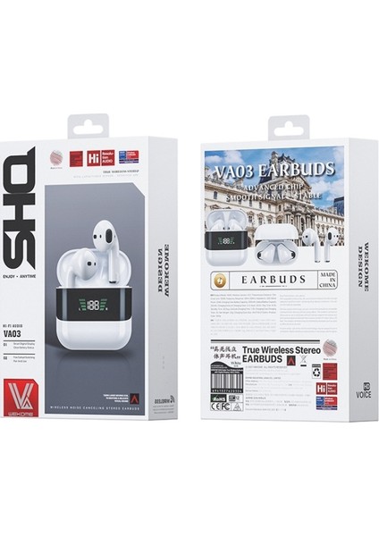 Shq Serisi VA03 Gerçek Kablosuz Bluetooth 5.1 Kulaklık Beyaz fırsatları