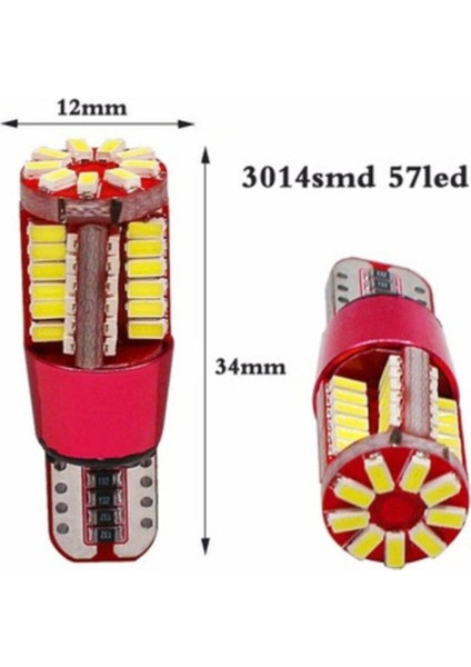 T10 57 Smd LED Canbus Plaka Aydınlatma Iç Aydınlatma 2 Adet Beyaz