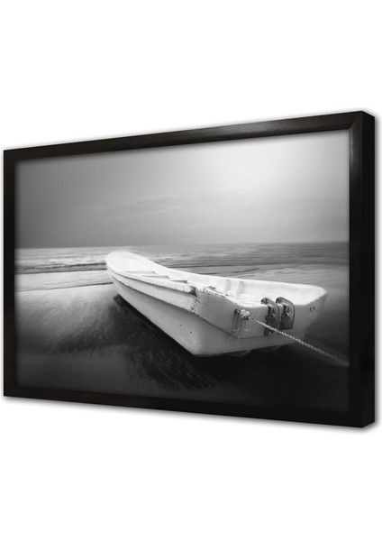 Deniz Kıyısında Çerçeveli Cam Tablo