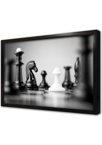 Satranç Çerçeveli Cam Tablo