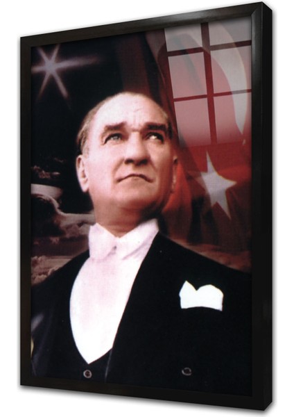 Istikbal Göklerdedir Atatürk Çerçeveli Cam Tablo