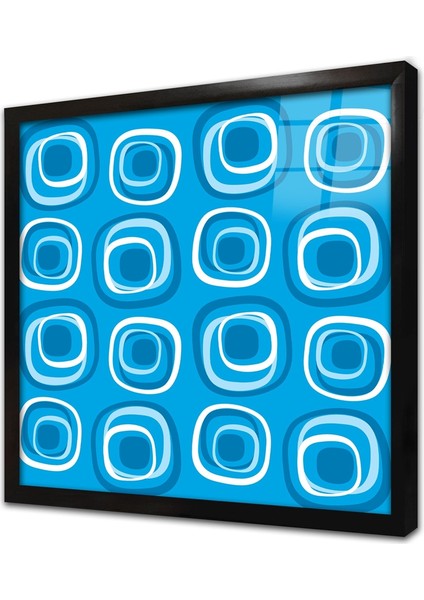 Dekoratif Soyut Çerçeveli Cam Tablo